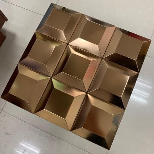 3D Pagoda Shaped Stainless Metal Mirror Polished for Store interior and outdoor wall tile wall brick