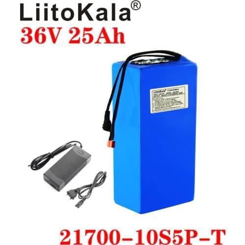 LiitoKala 36V Battery 25ah ebike battery 20A BMS 36V 25AH 21700 10S5P Lithium Battery Pack For Electric bike Electric Scooter