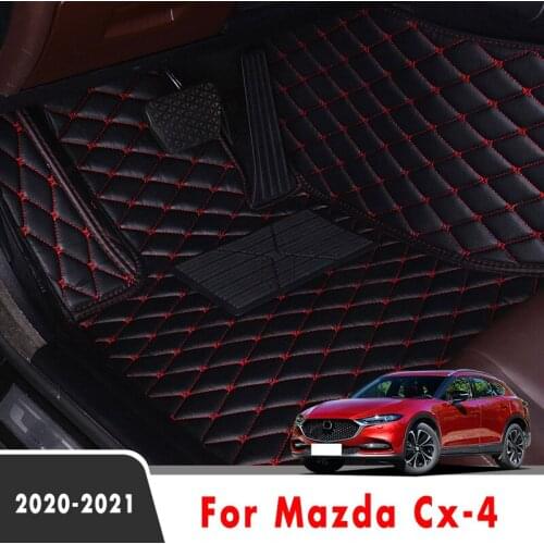 Car Floor Mats Interior Styling Leather Carpet Protect Auto Accessories Cover Waterproof Parts Foot Pad For Mazda Cx-4 2020 2021
