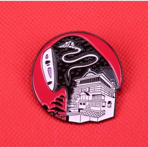 Spirited Away bathhouse pin no-face man brooch Haku badge movie fans gift