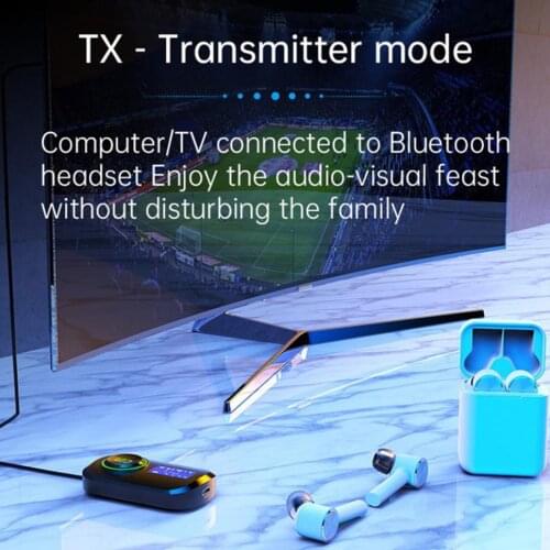 Quick Pairing Bluetooth 5.0 Transmitter & Receiver Wireless Digital 3.5mm Aux Audio Adapter for PC Car TV Headphones