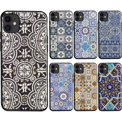 Moroccan Tile Case For iPhone 11 Pro Max 12 mini 6S 7 8 Plus X XR XS Max SE 2020 Soft TPU Coque