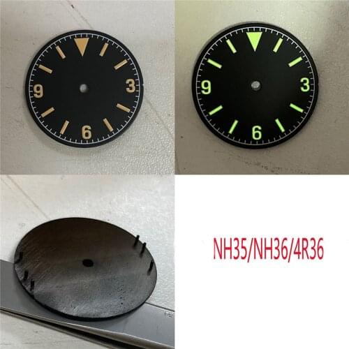 28.5MM Green Luminous Watch Dial for NH35/NH36/4R36 Watch Movement Dial Repair Parts