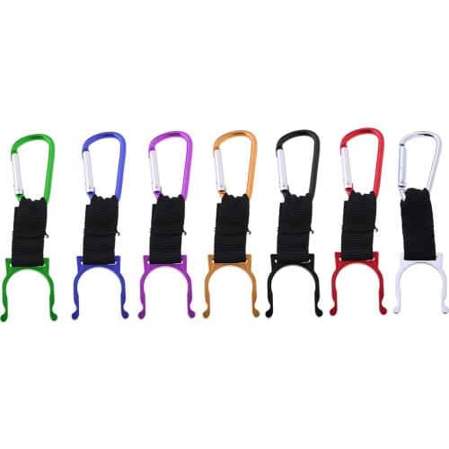 Water Bottle Carabiner D Ring Cup Flask Hook Holder with Aluminum Alloy Keyring Belt Clip for Fishing Camping Climbing Mountain