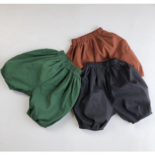 Boys Girls Children Bloomers Pants Summer Kids Baby Short Pants Loose Kids Short Pants For Boys Girls Casual Pure Color Pants