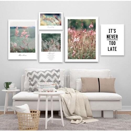 Elegant Flower Landscape Scandinavian Poster Nordic Nature Wall Art Canvas Print Painting Botanical Picture Modern Home Decor