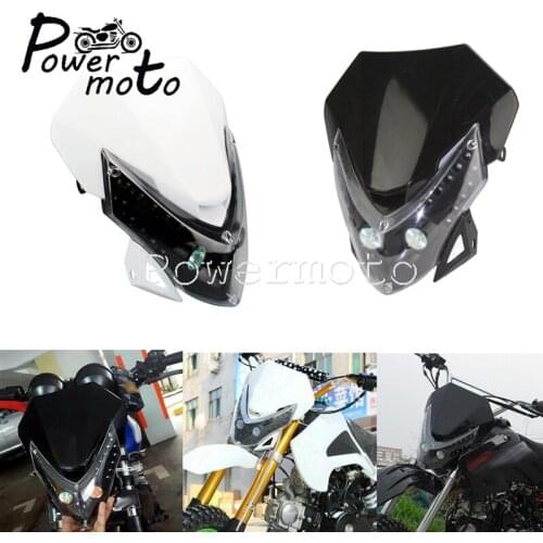Motocross Off-Road SMD LED Vision Headlight Supermoto Alien Head Lamp Front Lighting For Kawasaki KLX KXF KLR 125 650 YAMAHA