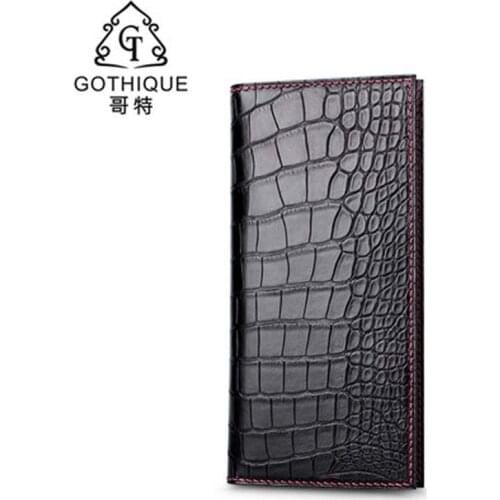 Gete new import crocodile handbags male My wallet long Genuine leather manual business crocodile leather Men wallet