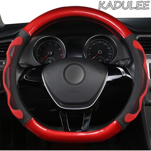KADULEE Microfiber Leather Car Steering Wheel Cover For Toyotas Corolla CHR Avensis RAV4 Auris Yaris Land Cruiser Prado