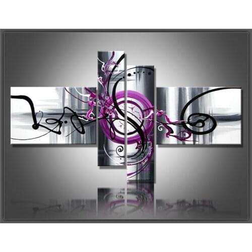 100% Handpainted Abstract Oil Painting on Canvas Painting 4pcs Handmade Wall Art Picure for Living Room Wall Decoration No Frame