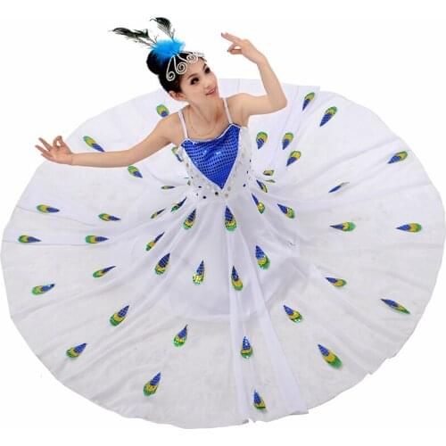 Chinese Folk Dance Costumes Women Minority Dance Dress Adult Lady National Dai Dance Costume for Stage Hmong Peacock Dance Dress