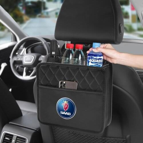 Leather Car Styling Seat Rear Storage Bag Storage Box For SAAB TurboX Phoenix Sonett 93 93X 95 96 94X 92X 97X 99 9X 900 9000 600