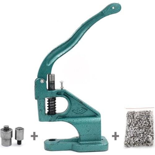 （Machine + Molds+100 sets Eyelets）Eyelets Machine Metal Buttons tools Snaps Sewing repair instrument Rivets installation Machine