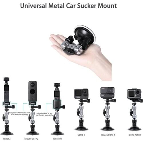 Metal Car Sucker Mount Angles Adjustable Suction Cup Bracket Holder For DJI Pocket 2 GoPro9 Insta360 One R/Fimi Palm Gimbal