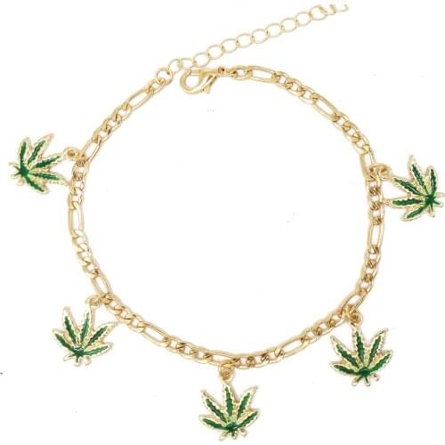 Fashion Jewelry gold filled anklet tennis anklet maple Leaf Charm bracelet anklets foot jewelry anklets for women