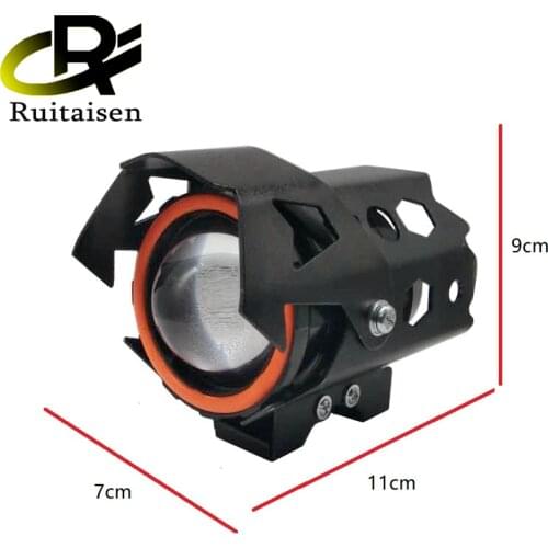 Motorcycle LED Headlights 125W 3000ml Motorcycle Auxiliary Headlamp Lights 12V U9 LED Motorbike Angel Eye Headlamp