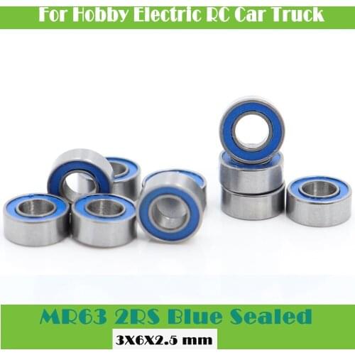 MR63-2RS Bearing ABEC-3 10PCS 3x6x2.5 mm Miniature MR63RS Ball Bearings Blue Sealed L-630DD
