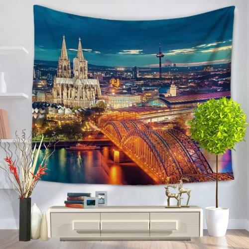 Polyester Tapestry Europe City Home Decoration Wall Hanging Hippie Tapestries Mandala Mandala Tapestry