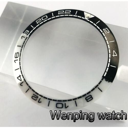 New 38mm high quality black/gray ceramic bezel Insert fit 40mm watch case mens watch bezel