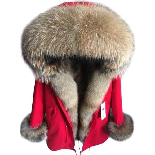 2021 Winter Jacket Women 7XL Long Parka Real Fox Fur Coat Natural Raccoon Fur Collar Hood Thick Warm Streetwear Parkas New