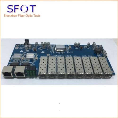 PCBA Switch board, 8-Port Gigaibt SFP port, with 2 port 10/100/1000M RJ45 Ethernet Ports, Used for FTTH