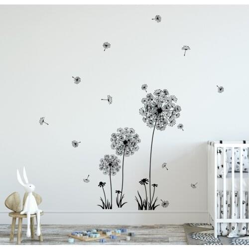 Dandelion self adhesive wall stickers with falling plants Living room background wall bedroom kindergarten decorative wallpaper