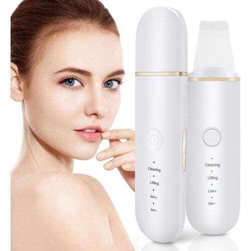 Ultrasonic Skin Scrubber Pore Cleaner Ion Acne Blackhead Remover Peeling Shovel Deep Cleanser Facial Massager Face Lift Machine