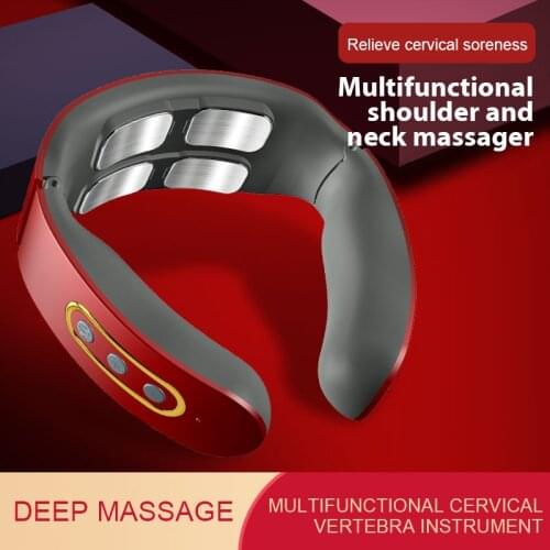 Smart Electric Neck Massager Electric Pulse Neck Massager Home Intelligent Wireless Remote Control Portable With Heat