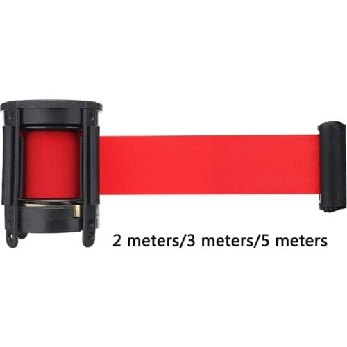 Retractable Ribbon Barrier Sport Outdoor Wall Mount Stanchion Queue Red Belt Stainless Steel Protective Tape 2m 3m 5m