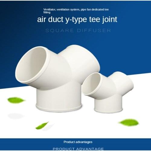 Y Splitter Piece 100/150/200mm Ventilation Duct Three Way Coupler Fan Connector 3-Way Splitter for Ventilation Tube ABS fitting