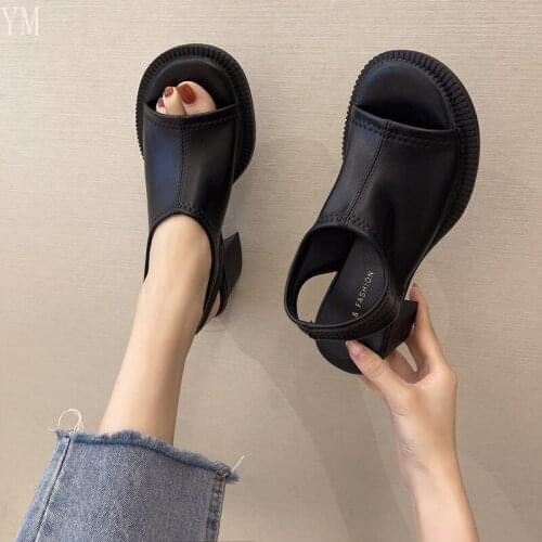 2021 New Design Women Sandal Elegant Square Toe High Heels Sandal Shoes High Quality Outdoor Casual Sandals Womens Sandals
