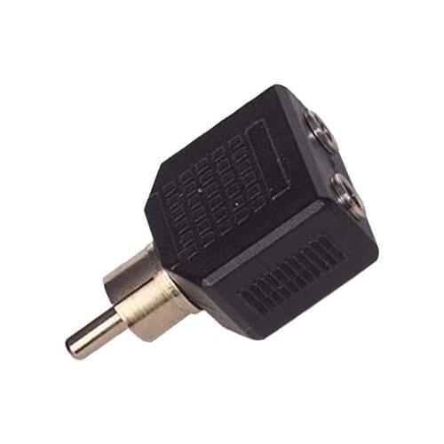 1 RCA MALE/3.5 MM STEREO 2 FEMALE CONVERTER JACK
