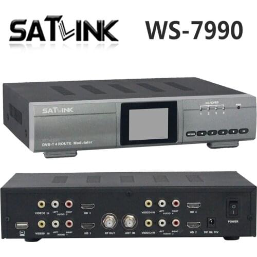 Satlink WS-7990 4 Route DVB-T Modulator AV HD H.264 Encoding Encoder Modulator DVB T RF Modulator