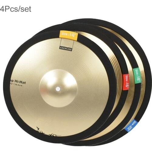 4pcs/lot 14 16 18 20 Inch Durable Cymbal Mute Circle Ring Drum Set Hi-hat Practice Silencer