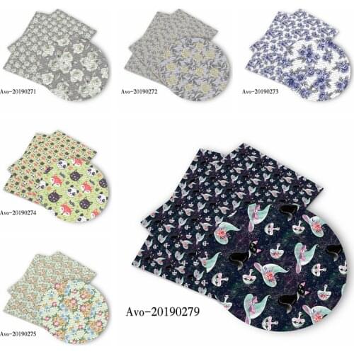 50*150cm Hot Sell Flower Cartoon Pattern Printed Leather Polyster Cotton Liverpool Bullet Fabric for DIY Handmade By Yards