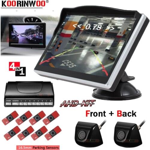 Koorinwoo Parktonic Car Monitor Dash Car Parking Sensor 8 Front Reversing camera intelligent Smart System for Car Radar Detector
