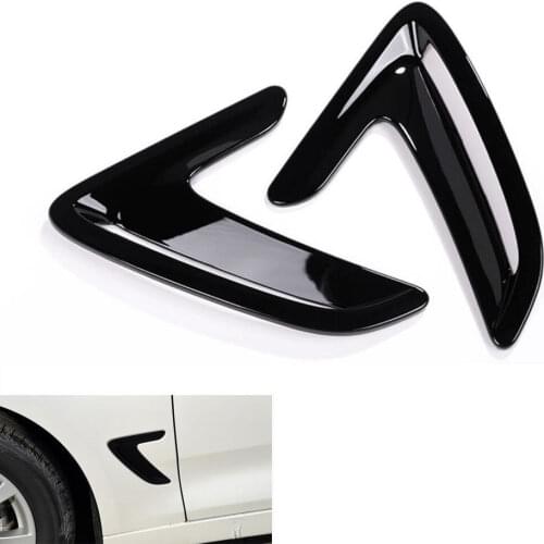 BBQ@FUKA Black Side Wing Air Flow Fender Intake Vent Cover Garnished Bezel Decoration Fit For BMW 3 Series F30 GT 2013-2016