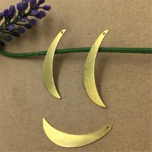 BoYuTe 50Pcs 34*6MM Copper Brass Metal Moon Pendant 3 Colors Diy Pendant Charms for Jewelry Making