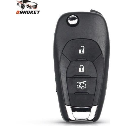 Dandkey Folding 3 Buttons Remote Key Shell Fob For Chevrolet Cruze 2014-2018 Flip Key Case Replacement HU100 Uncut Blank Blade
