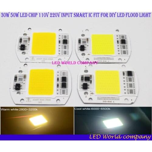 DIY LED COB Bulb Chip 30W 50W LED Chip 220V Input Smart IC Fit For DIY LED Flood Light Cold White Warm White Street Lamp