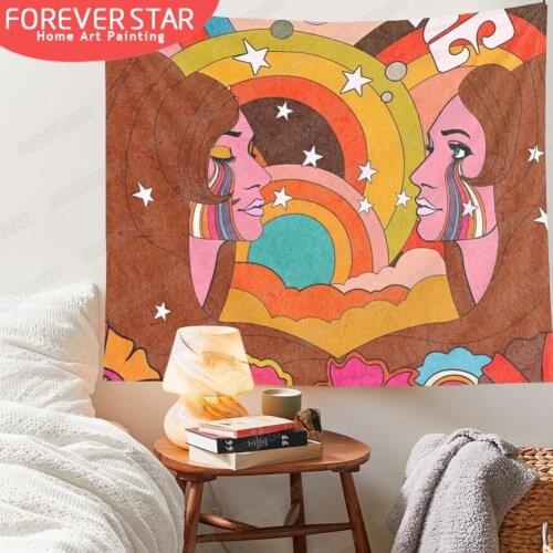 Colorful Wall Tapestry Hanging Rainbow Decor for Girls Dorm Roon Decoration INS Trippy Tapestry Psychedelic Wall Prints