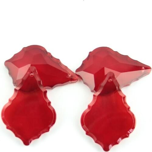 Dark Red10Pcs/Lot Maple Leaf Crystal Chandelier Pendants Glass Prism Parts For Wedding Strands Glass Lamp Pendants