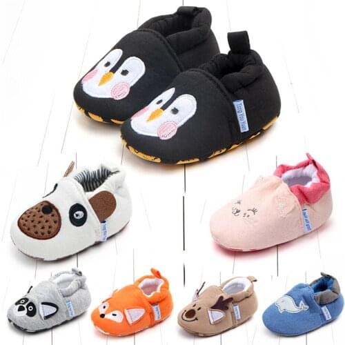 Cartoon Animals Spring Autumn Cotton Flats Infant Baby Shoes Toddler Boy Girl First Walkers for Kids 0-12 Months