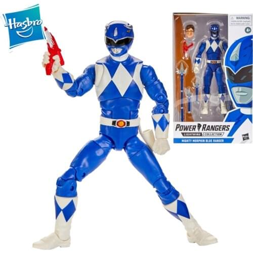Hasbro Mighty Morphin Power Rangers Lightning Collection Mighty Morphin Blue Ranger Action Figure Model Toy Gift About 16Cm
