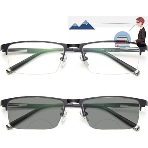 Outdoor Transition Photochromic Bifocal Reading Glasses for Mens Womens , UV Protection Driving Sunglasses Readers FML
