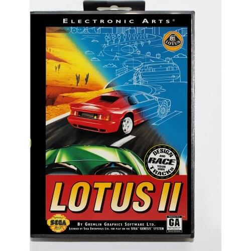 Lotus II with Retail Box 16bit MD Game Card For Sega Mega Drive/ Genesis