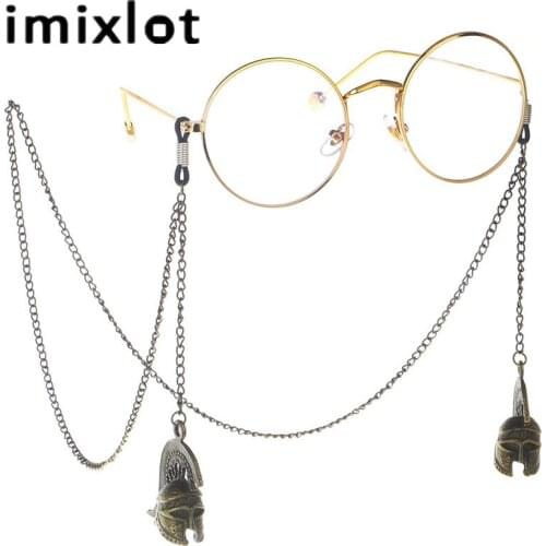 Imixlot Retro Exquisite Accessories Bronze Helmet Glasses Chain Non-slip Glasses Rope Neck Holder for Women Men Reading