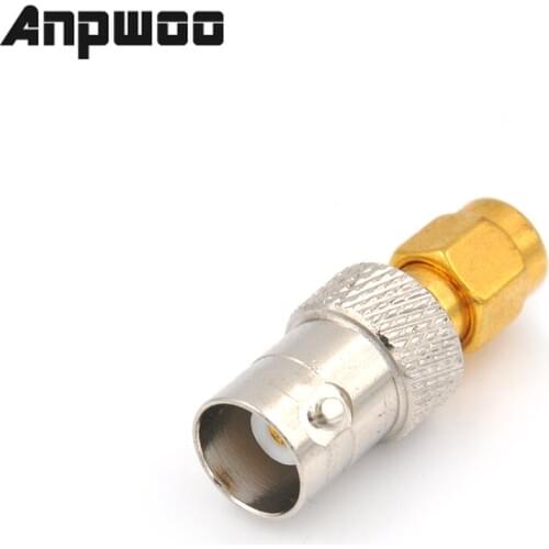 ANPWOO BNC Female RF Connector RF Coax Coaxial SMA Male Plug to BNC Female M/F Radio Antenna Connector Adapter 1pcs