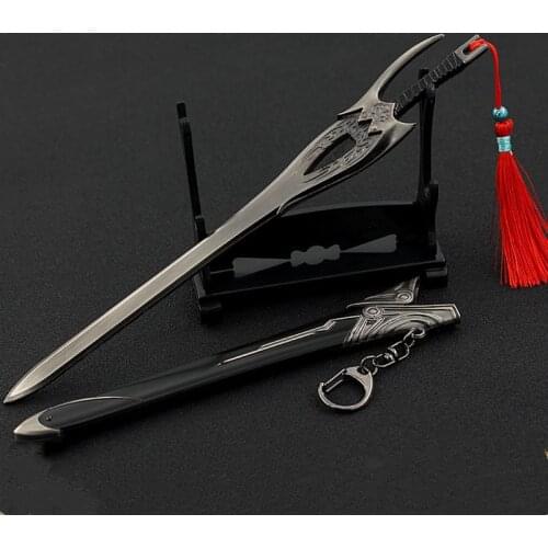 Alloy Sword Zinc And Scabbard 22cm Weapon Accessories Weapon Model Key Chain Decoration Ornaments Childrens Gifts Outdoor Toys