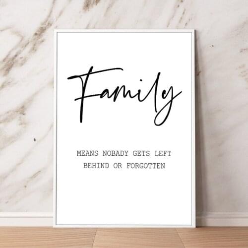 Minimalist Black and White Art Canvas Painting Family Quote Wall Posters and Prints Living Room Wall Art Modern Home Decor TB157